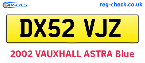 DX52VJZ are the vehicle registration plates.