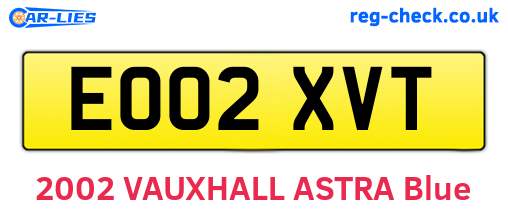 EO02XVT are the vehicle registration plates.