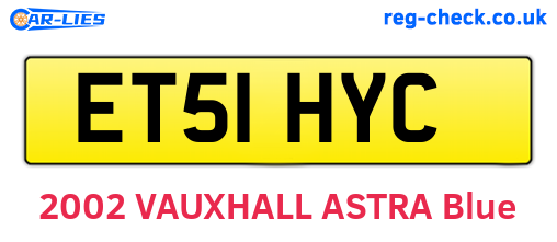 ET51HYC are the vehicle registration plates.