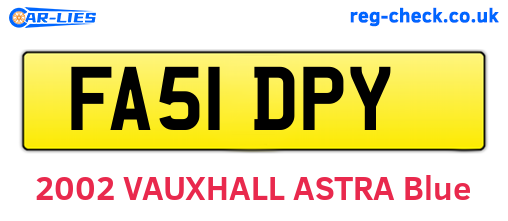 FA51DPY are the vehicle registration plates.