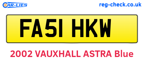 FA51HKW are the vehicle registration plates.