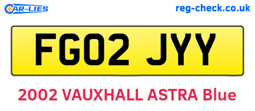 FG02JYY are the vehicle registration plates.