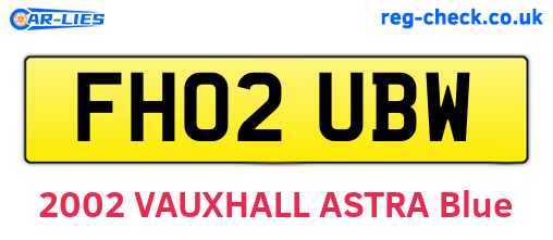 FH02UBW are the vehicle registration plates.