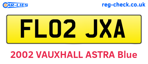 FL02JXA are the vehicle registration plates.