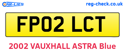 FP02LCT are the vehicle registration plates.