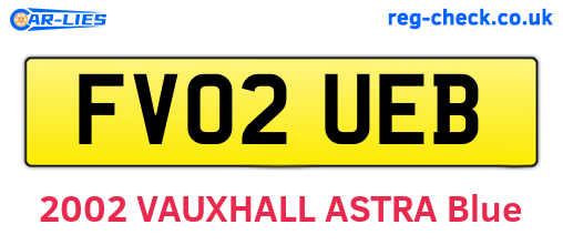 FV02UEB are the vehicle registration plates.