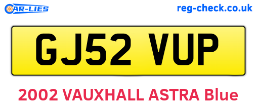 GJ52VUP are the vehicle registration plates.
