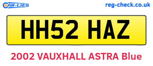HH52HAZ are the vehicle registration plates.