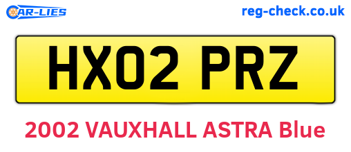 HX02PRZ are the vehicle registration plates.