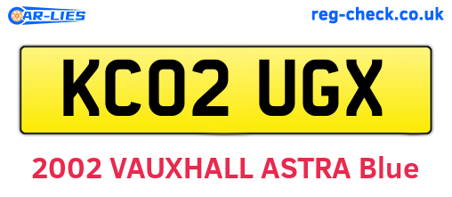 KC02UGX are the vehicle registration plates.