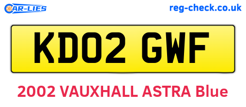 KD02GWF are the vehicle registration plates.