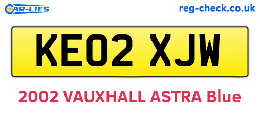 KE02XJW are the vehicle registration plates.
