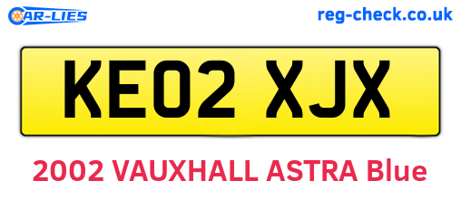 KE02XJX are the vehicle registration plates.
