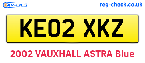 KE02XKZ are the vehicle registration plates.