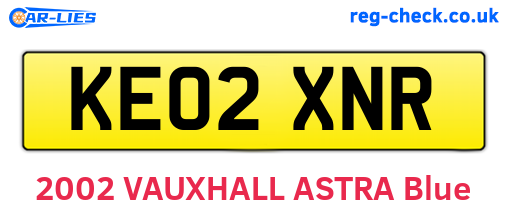 KE02XNR are the vehicle registration plates.