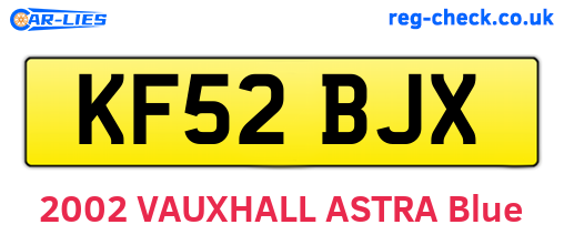 KF52BJX are the vehicle registration plates.