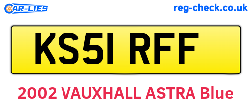KS51RFF are the vehicle registration plates.