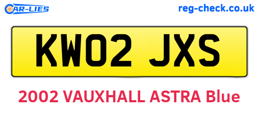KW02JXS are the vehicle registration plates.