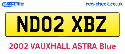 ND02XBZ are the vehicle registration plates.