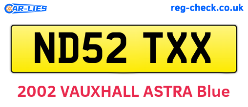 ND52TXX are the vehicle registration plates.
