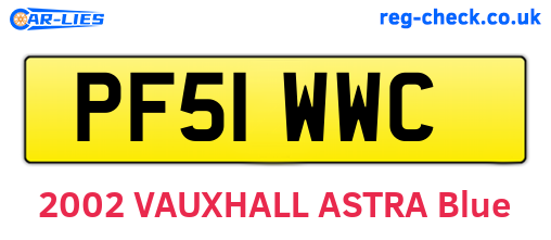 PF51WWC are the vehicle registration plates.