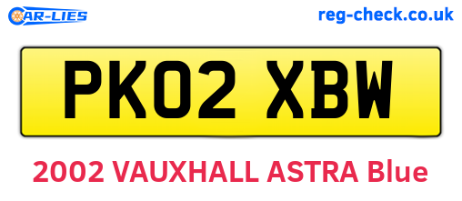 PK02XBW are the vehicle registration plates.