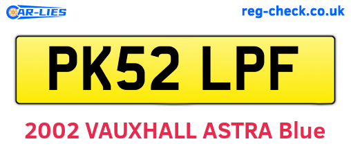 PK52LPF are the vehicle registration plates.