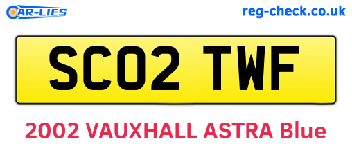 SC02TWF are the vehicle registration plates.