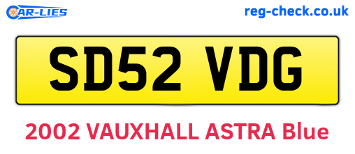 SD52VDG are the vehicle registration plates.