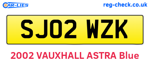 SJ02WZK are the vehicle registration plates.