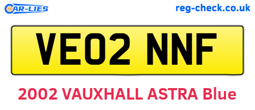 VE02NNF are the vehicle registration plates.