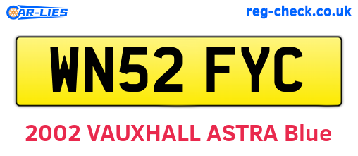 WN52FYC are the vehicle registration plates.