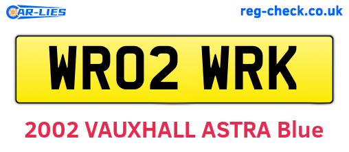 WR02WRK are the vehicle registration plates.
