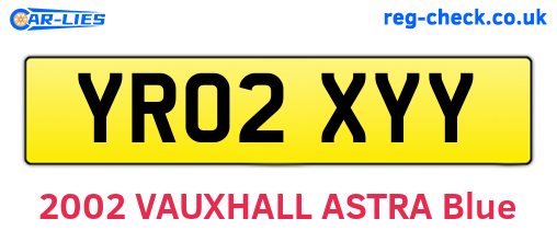 YR02XYY are the vehicle registration plates.