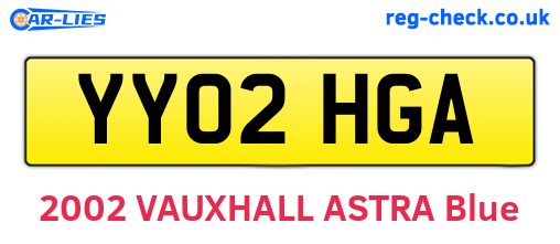 YY02HGA are the vehicle registration plates.