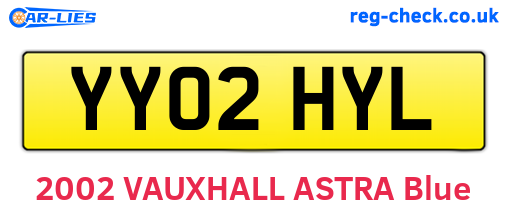YY02HYL are the vehicle registration plates.