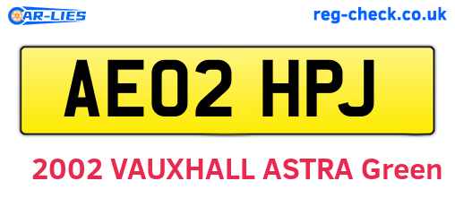 AE02HPJ are the vehicle registration plates.