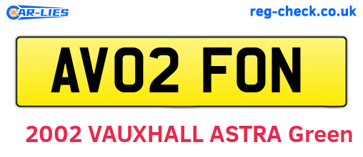 AV02FON are the vehicle registration plates.