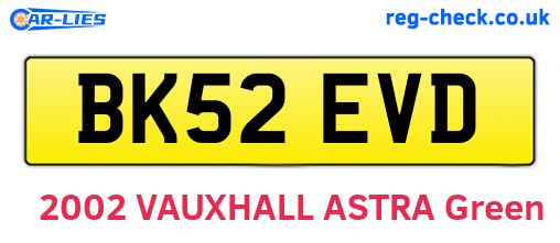 BK52EVD are the vehicle registration plates.