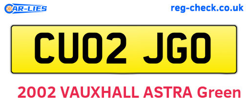 CU02JGO are the vehicle registration plates.