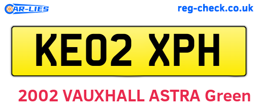 KE02XPH are the vehicle registration plates.