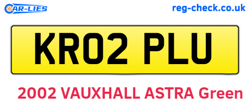 KR02PLU are the vehicle registration plates.