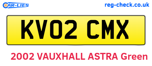 KV02CMX are the vehicle registration plates.