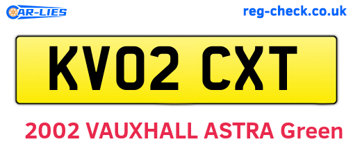 KV02CXT are the vehicle registration plates.