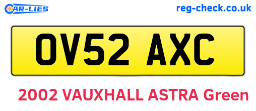 OV52AXC are the vehicle registration plates.