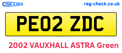PE02ZDC are the vehicle registration plates.