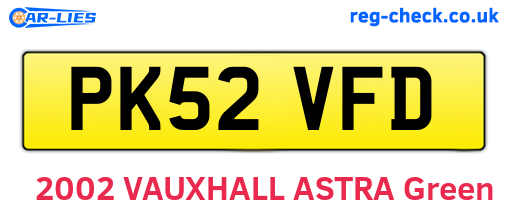 PK52VFD are the vehicle registration plates.