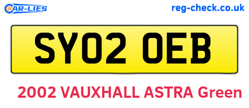 SY02OEB are the vehicle registration plates.