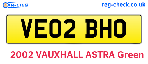 VE02BHO are the vehicle registration plates.