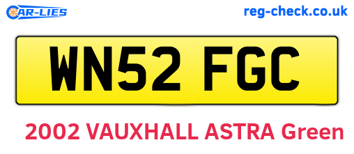 WN52FGC are the vehicle registration plates.